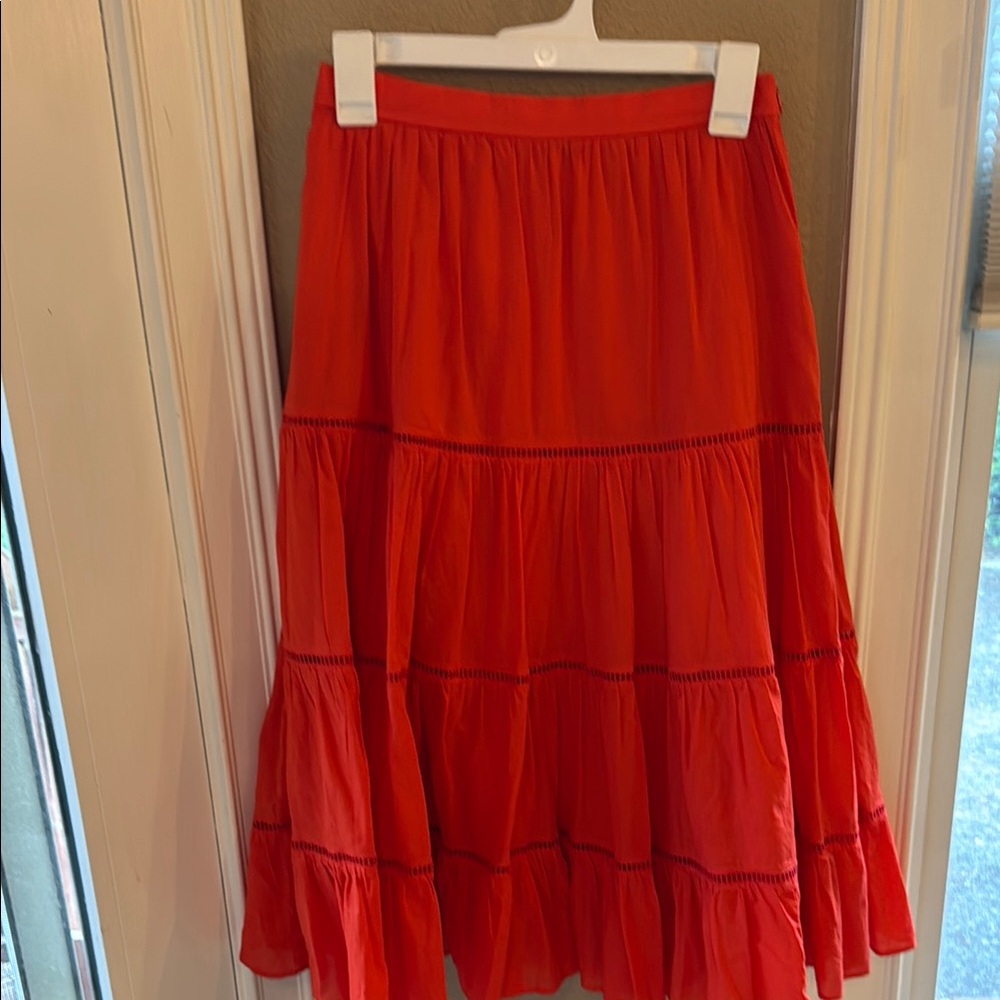 J. Crew Vibrant Red A-Line Skirt